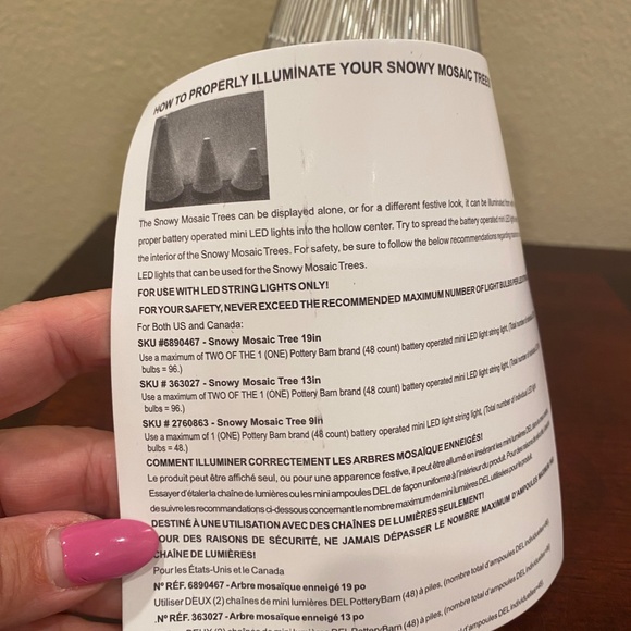 9" Snowy Mosaic Tree Cloches - POTTERY BARN - Picture 7 of 7